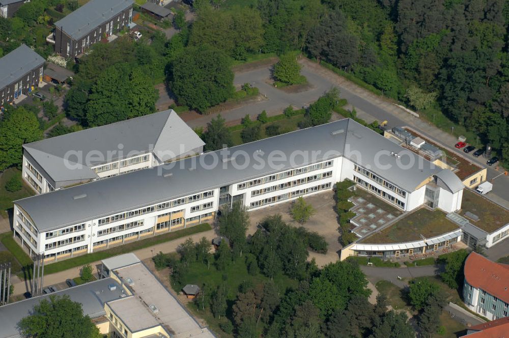 Potsdam from above - Blick auf das Areal des Berufsbildungswerk im Oberlinhaus an der Steinstrasse 80-84 in Potsdam-Babelsberg. View of the area of the Vocational Training Center in Oberlinhouse on the stone road 80-84 in Potsdam-Babelsberg.