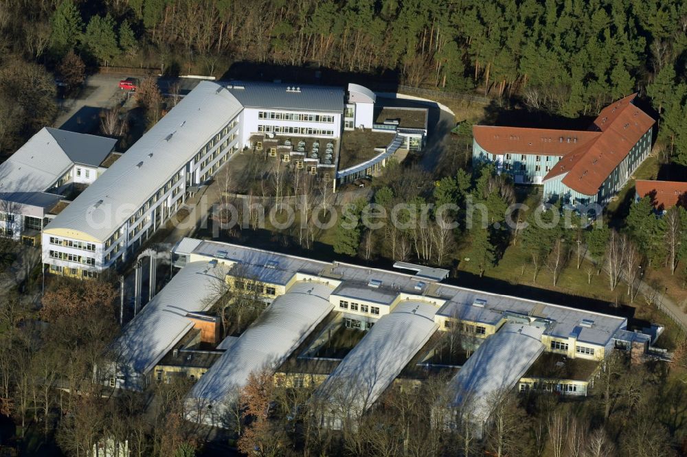 Aerial image Potsdam - View of the area of the Vocational Training Center in Oberlinhouse on the stone road 80-84 in Potsdam-Babelsberg