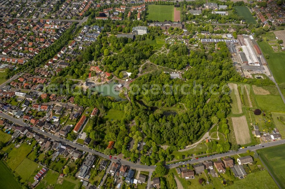 Hamm from above - Number of visitors at a garden party in the Maxi Park in Hamm in North Rhine-Westphalia