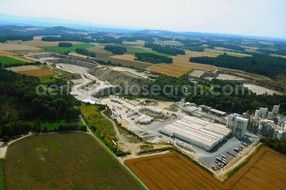 Azendorf from the bird's eye view: Mixed concrete and building materials factory of of Franken Maxit Mauermoertel GmbH & Co. in Azendorf in the state Bavaria, Germany