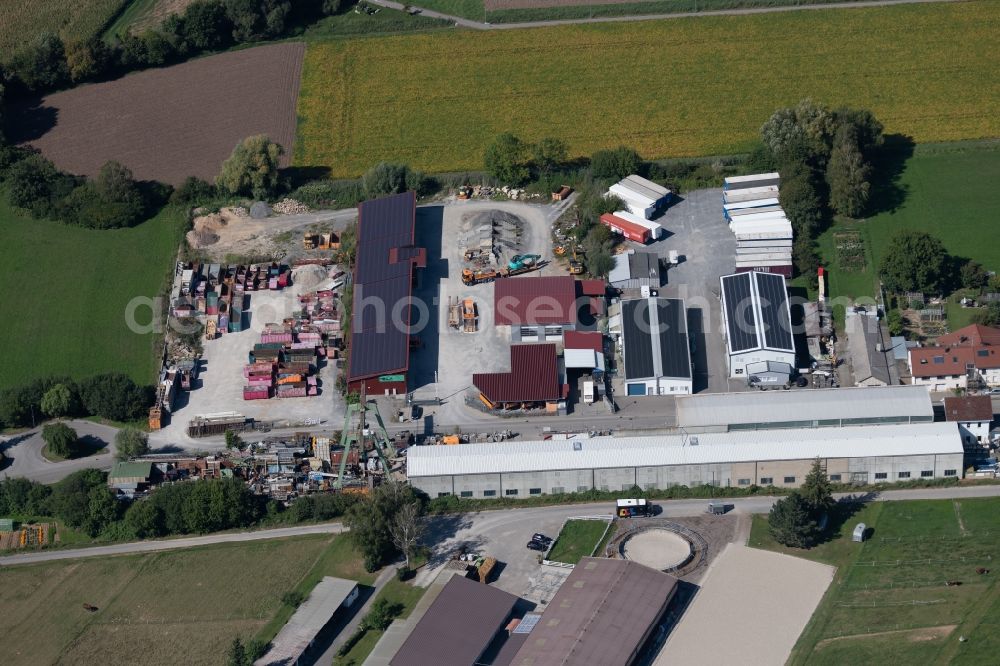 Aerial image Ilsfeld - Mixed concrete and building materials factory of Systembau Kastropp GmbH at the Burgweg in Ilsfeld in the state Baden-Wurttemberg, Germany