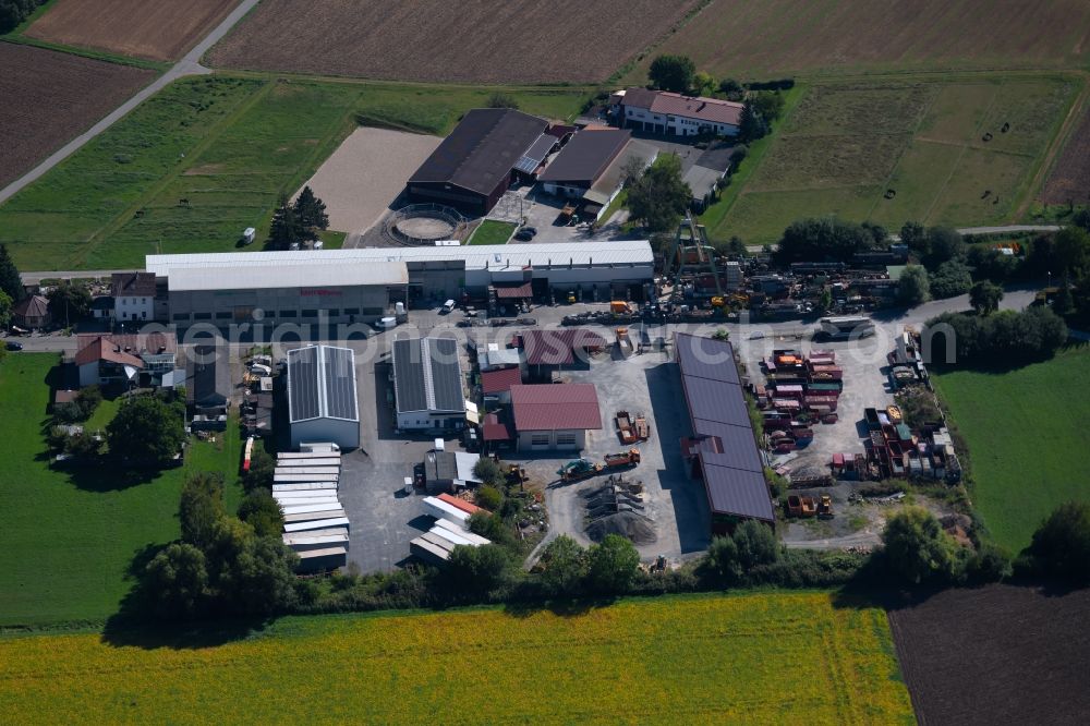 Ilsfeld from the bird's eye view: Mixed concrete and building materials factory of Systembau Kastropp GmbH at the Burgweg in Ilsfeld in the state Baden-Wurttemberg, Germany