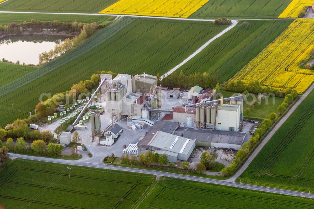 Aerial photograph Sulzheim - Mixed concrete and building materials factory in Sulzheim in the state Bavaria, Germany