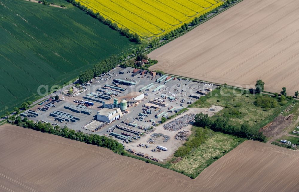 Aerial photograph Ketzin - Mixed concrete and building materials factory of Fa. Ehl AG Falkenrehde in Ketzin in the state Brandenburg, Germany