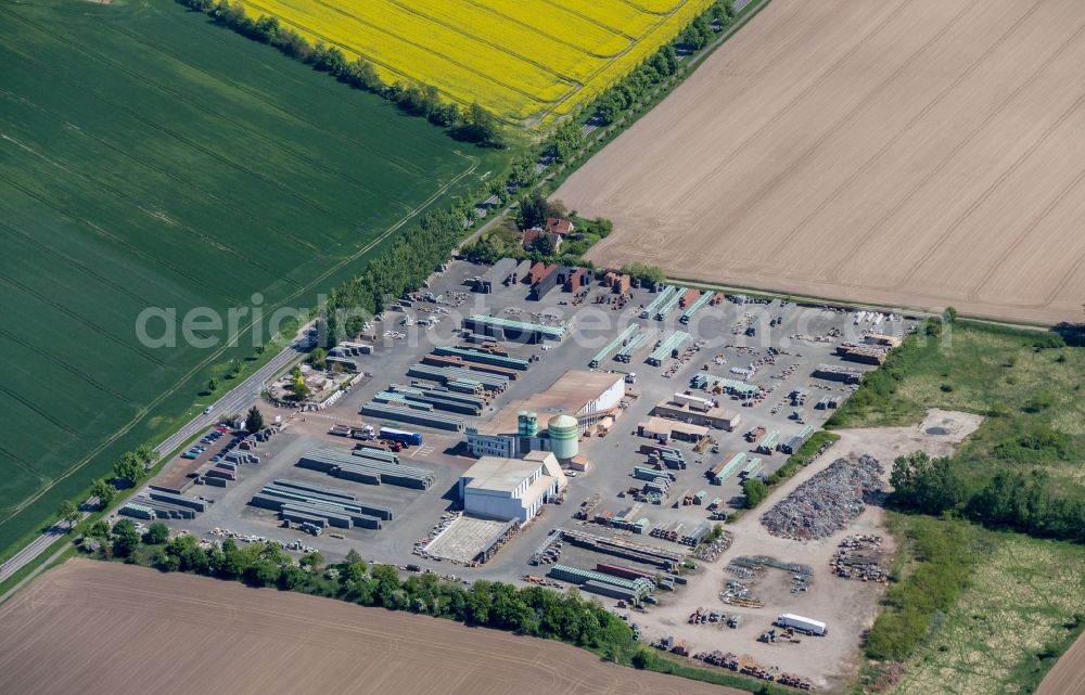 Ketzin from the bird's eye view: Mixed concrete and building materials factory of Fa. Ehl AG Falkenrehde in Ketzin in the state Brandenburg, Germany