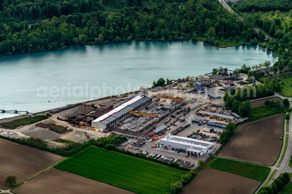 Aerial image Kippenheimweiler - Mixed concrete and building materials factory of Vogel Bau in Lahr/Schwarzwald in the state Baden-Wurttemberg, Germany