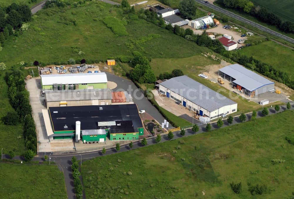 Aerial image Apolda - The premises of the ACU PHARMA CHEMIE GmbH and is located at Am tiefen Grabenh in Apolda in Thuringia. The company specializes in the production of substances for food, feed, cosmetics and pharmaceutical industries