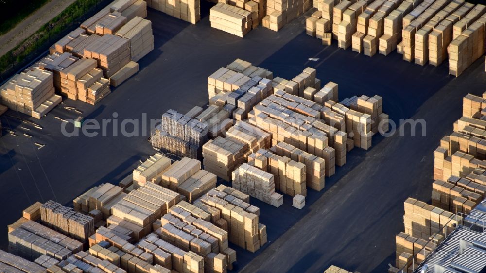 Berod bei Hachenburg from above - Company premises of the company Puderbach Holzhandel GmbH & Co. KG, Palettenwerk, in Berod bei Hachenburg in the state Rhineland-Palatinate, Germany