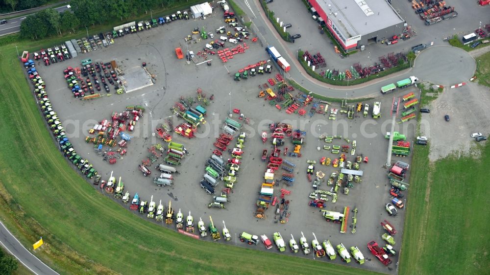 Gyhum from above - Company premises of the company Saphir Maschinenbau GmbH in the state Lower Saxony, Germany