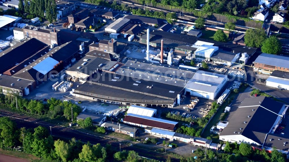 Königswinter from above - RHI Magnesita Didier-Werke premises in Koenigswinter in the state North Rhine-Westphalia, Germany