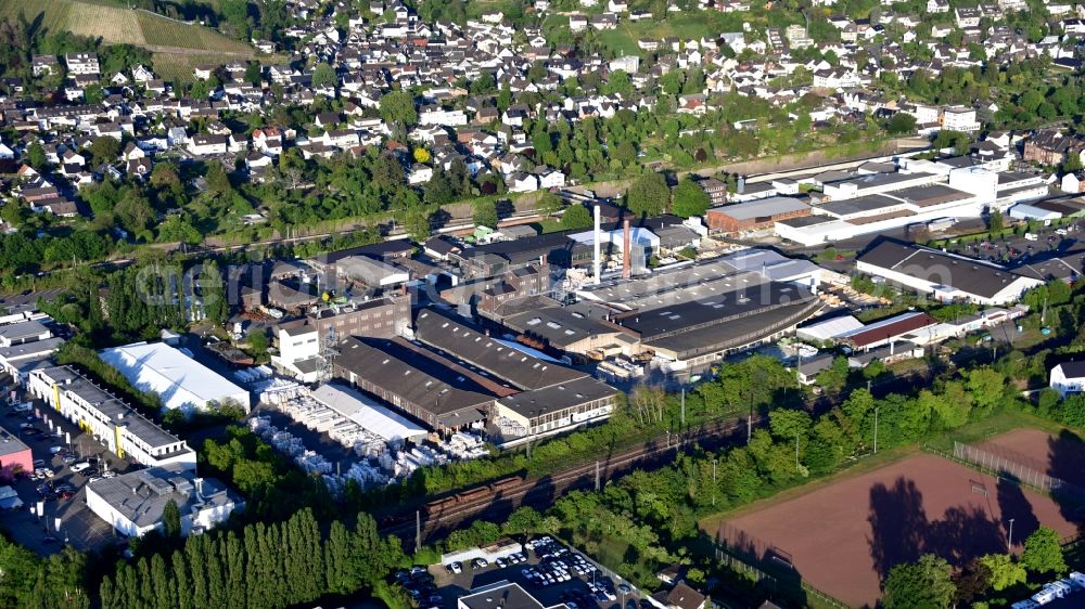 Königswinter from the bird's eye view: RHI Magnesita Didier-Werke premises in Koenigswinter in the state North Rhine-Westphalia, Germany