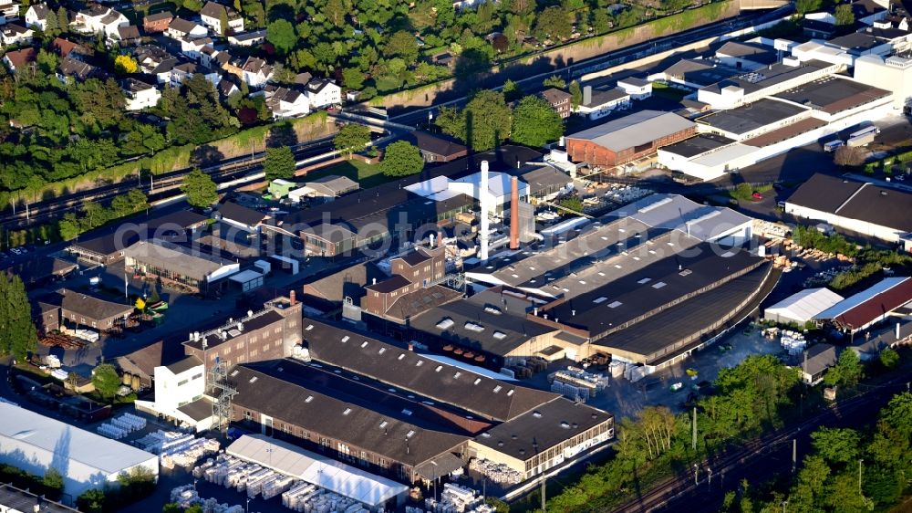 Königswinter from above - RHI Magnesita Didier-Werke premises in Koenigswinter in the state North Rhine-Westphalia, Germany