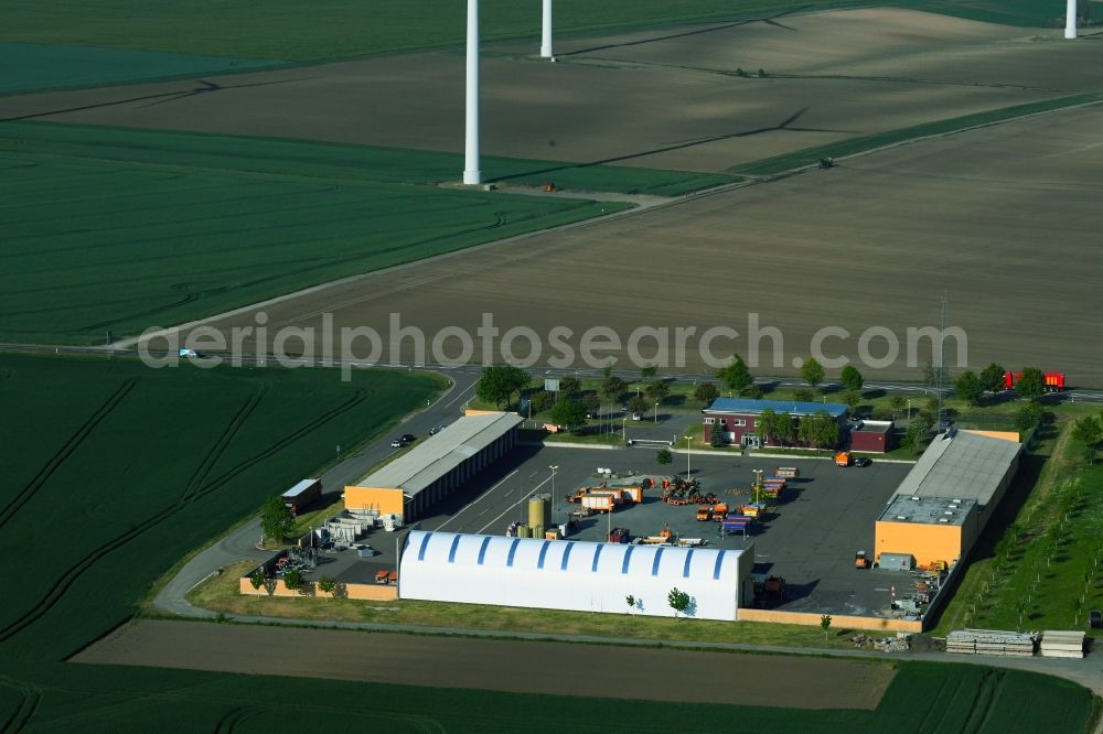 Aerial image Plötzkau - Site of the depot of the of Autobahn- and Strassenmeisterei Ploetzkau An den longen Aeckern in Ploetzkau in the state Saxony-Anhalt, Germany