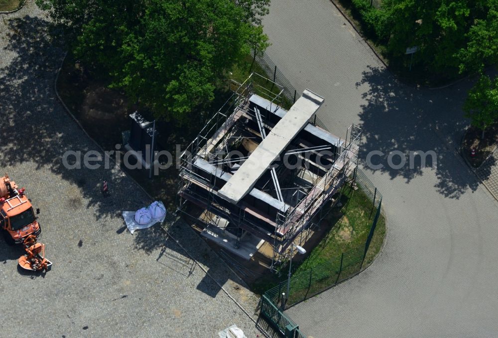 Aerial image Erkner - Depot of the highway maintenance Erkner in Brandenburg. The site of the LS state operation Highways is also the headquarters of the motorway Museum