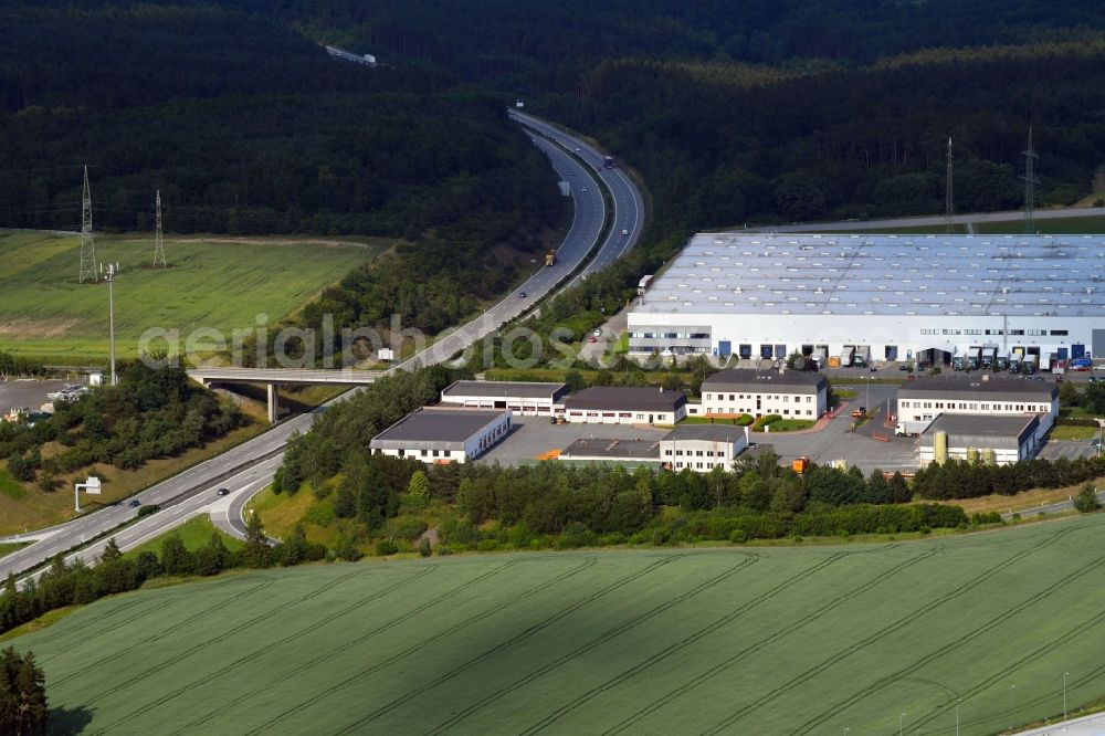 Aerial photograph Kostelec - Site of the depot of the motorway Service point of E50 in Kostelec in Plzensky kraj - Pilsner Region - Boehmen, Czech Republic