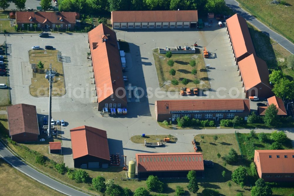 Aerial image Rangsdorf - Depot of the motorway maintenance Rangsdorf on the Berliner Ring motorway A10 - E30 in Rangsdorf in Brandenburg