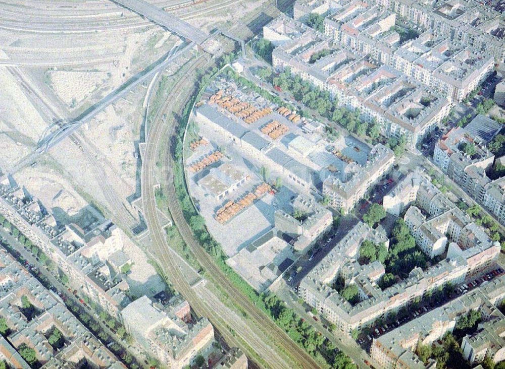 Aerial photograph Berlin - Prenzlauer - Berg - Betriebshof der Berliner Stadtreinigungsbetriebe (A2) an der Malmöer Straße 26 b in 10439 Berlin (Tel.: 030-75921104).