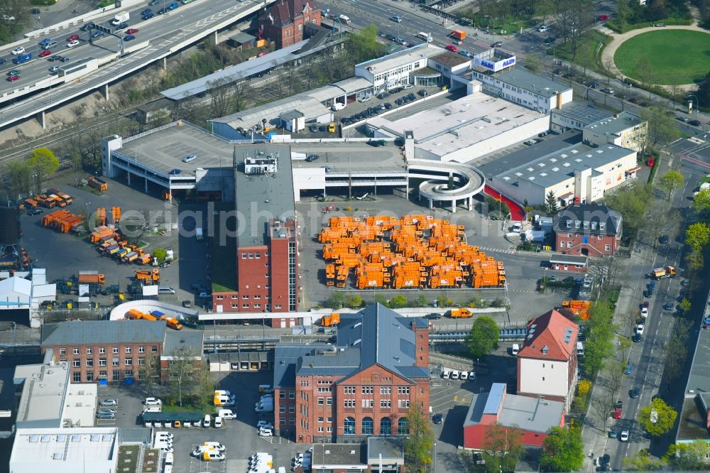 Berlin from above - Site of the depot of the BSR Berliner Stadtreinigung on Forckenbeckstrasse in the district Charlottenburg in Berlin, Germany