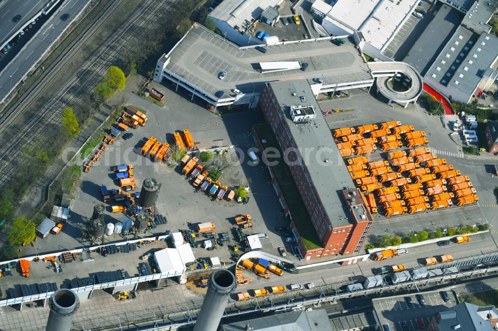 Berlin from the bird's eye view: Site of the depot of the BSR Berliner Stadtreinigung on Forckenbeckstrasse in the district Charlottenburg in Berlin, Germany