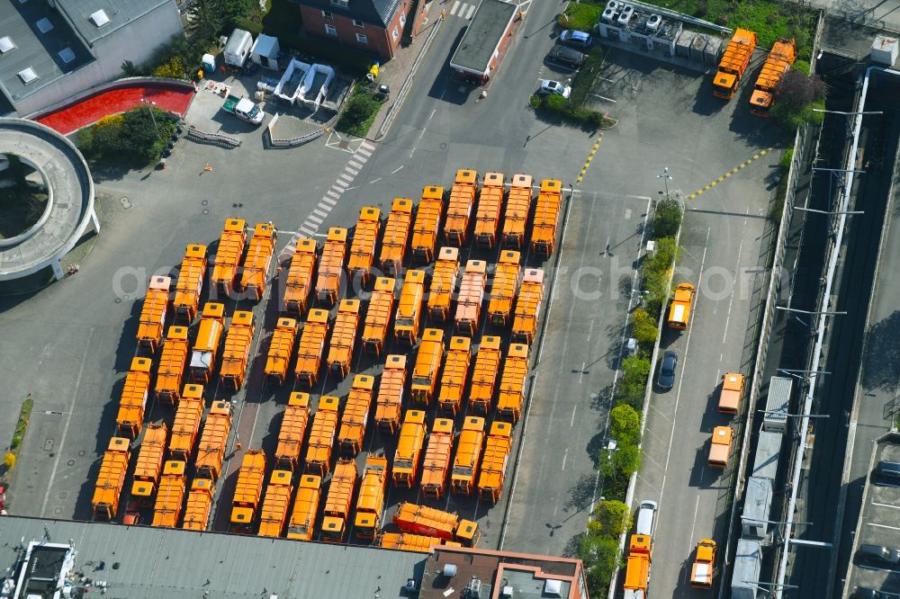 Aerial image Berlin - Site of the depot of the BSR Berliner Stadtreinigung on Forckenbeckstrasse in the district Charlottenburg in Berlin, Germany