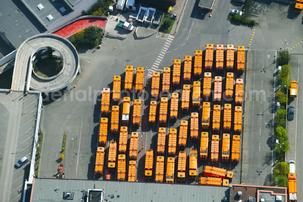 Berlin from the bird's eye view: Site of the depot of the BSR Berliner Stadtreinigung on Forckenbeckstrasse in the district Charlottenburg in Berlin, Germany