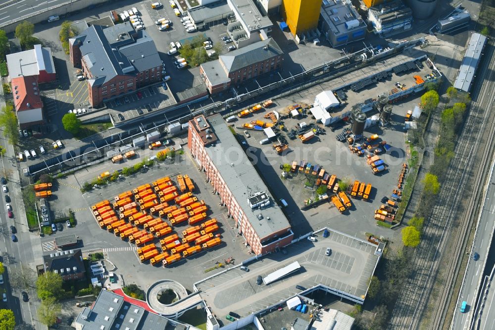 Berlin from above - Site of the depot of the BSR Berliner Stadtreinigung on Forckenbeckstrasse in the district Charlottenburg in Berlin, Germany