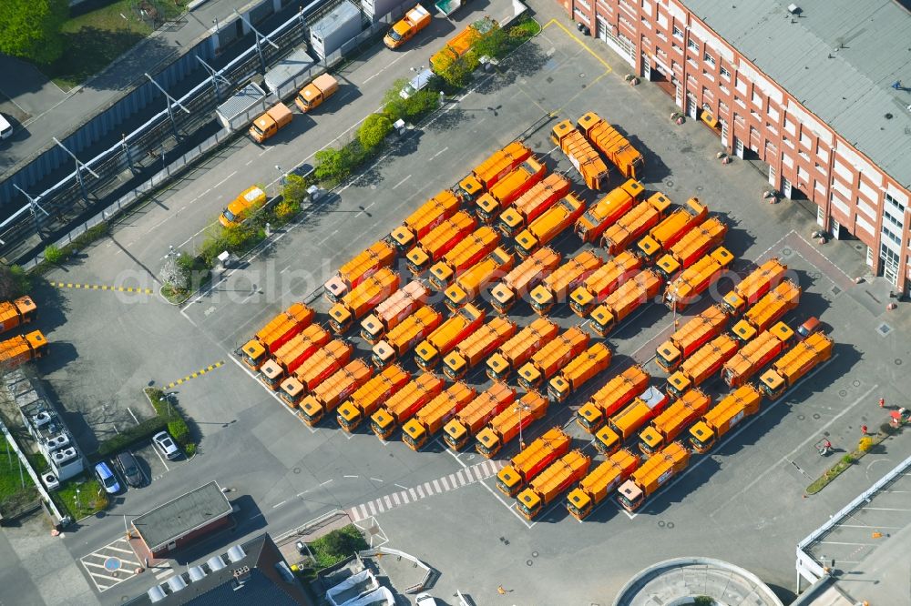 Berlin from the bird's eye view: Site of the depot of the BSR Berliner Stadtreinigung on Forckenbeckstrasse in the district Charlottenburg in Berlin, Germany