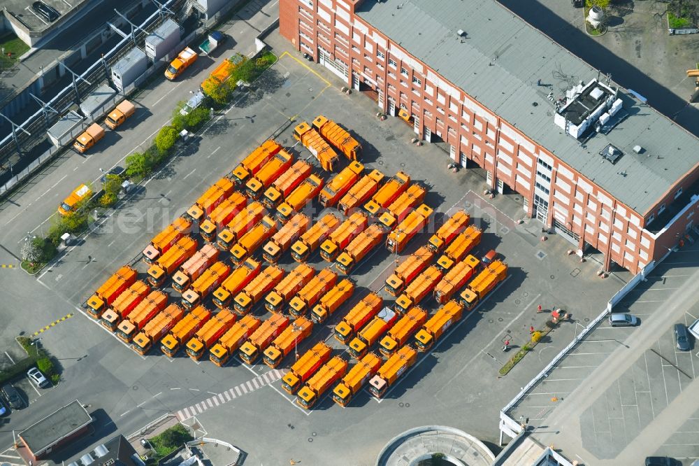 Aerial image Berlin - Site of the depot of the BSR Berliner Stadtreinigung on Forckenbeckstrasse in the district Charlottenburg in Berlin, Germany