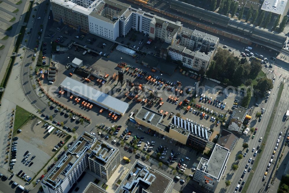 Berlin from above - Site of the depot of the BSR Berliner Stadtreinigung on Muehlenstrasse in Berlin in Germany