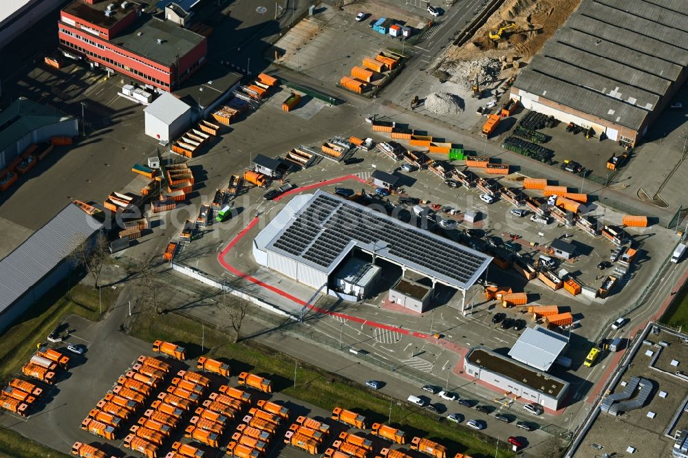 Berlin from above - Site of the depot of the BSR Recyclinghof in the district Britz in Berlin, Germany