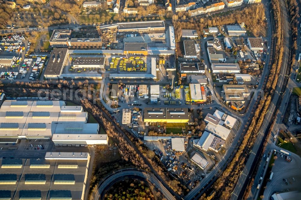 Aerial photograph Dortmund - Site of the depot of the DOLOG - Dortmander Logistik- and Objektbaugesellschaft mbH on Sanderweg in Dortmund at Ruhrgebiet in the state North Rhine-Westphalia, Germany