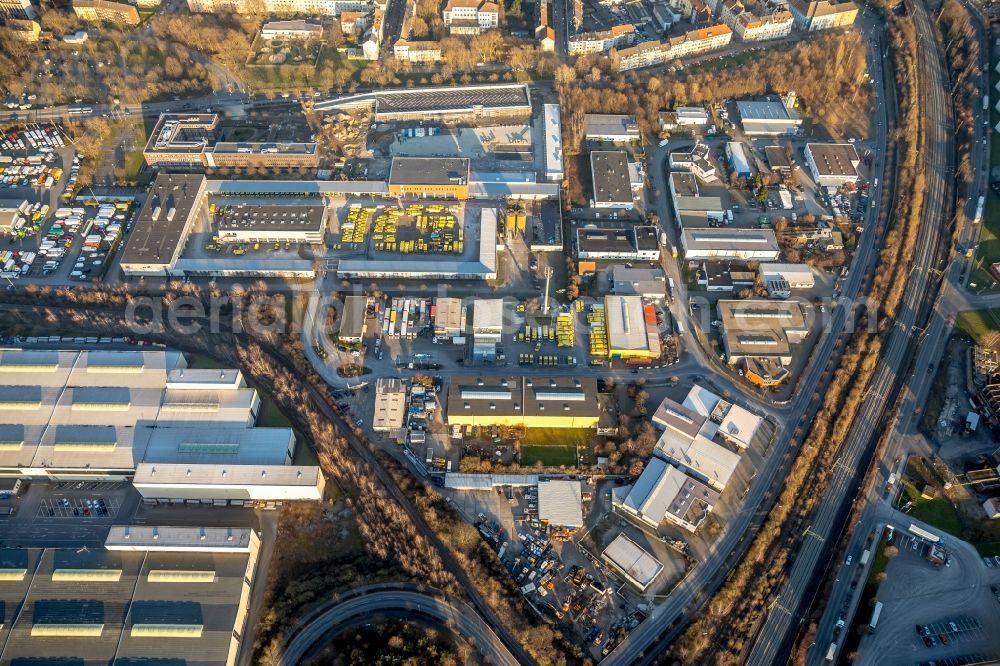 Dortmund from above - Site of the depot of the DOLOG - Dortmander Logistik- and Objektbaugesellschaft mbH on Sanderweg in Dortmund at Ruhrgebiet in the state North Rhine-Westphalia, Germany