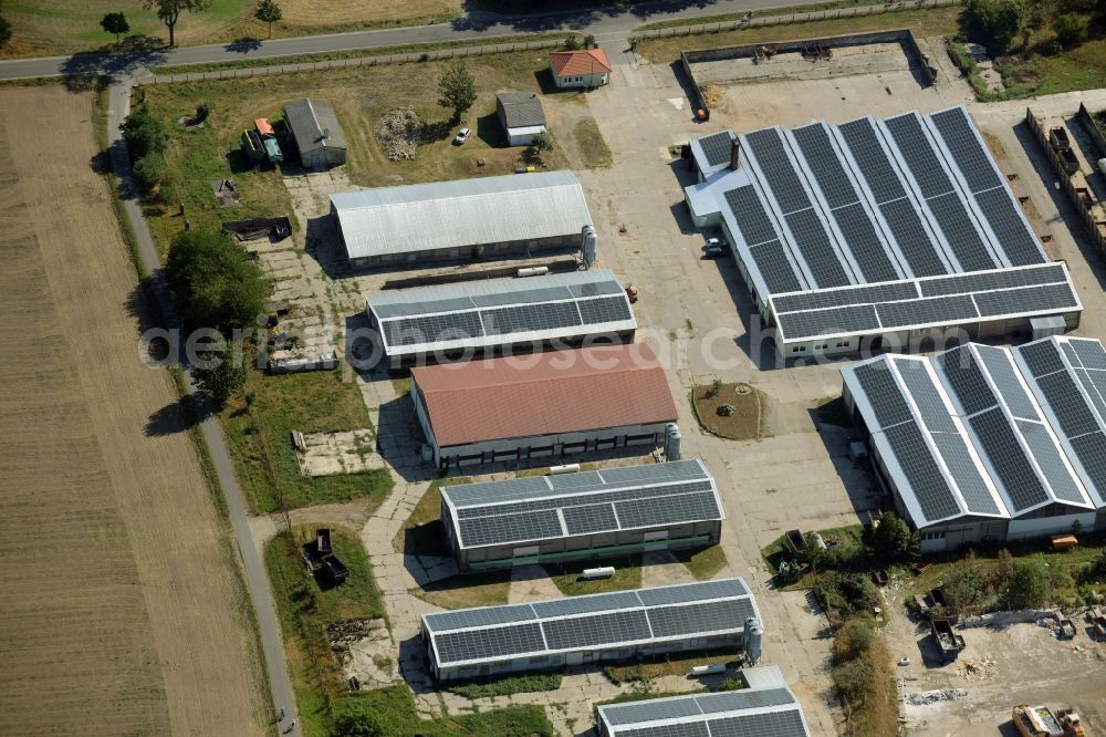 Aerial photograph Altlandsberg - Site of the depot of the Family Lang in Altlandsberg in the state Brandenburg. They produce bales of straw or hey and different sorts of grains