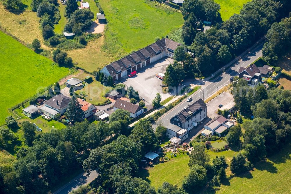 Aerial image Hattingen - Depot of the fire and rescue station Bredenscheid at Bredenscheider street in Hattingen in North Rhine-Westphalia