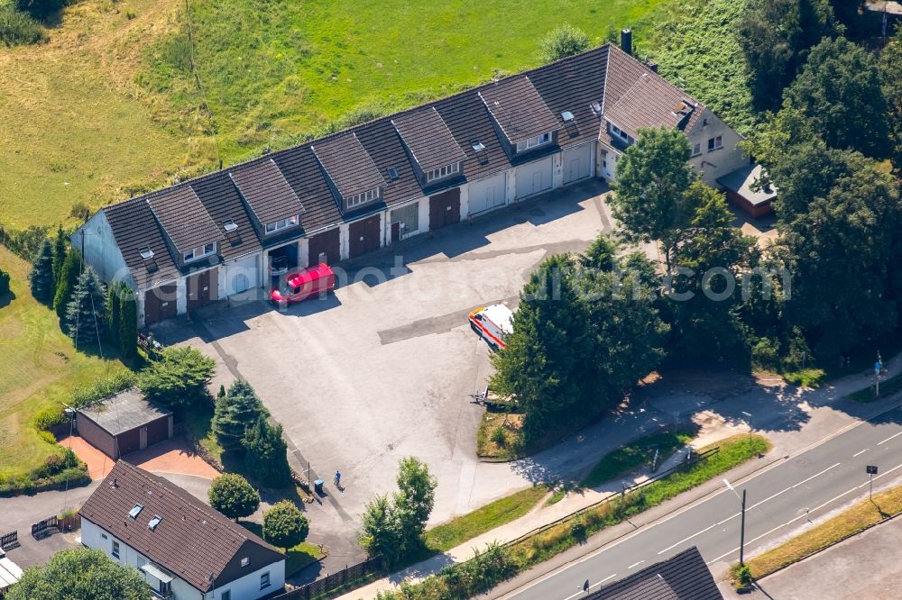 Aerial photograph Hattingen - Depot of the fire and rescue station Bredenscheid at Bredenscheider street in Hattingen in North Rhine-Westphalia