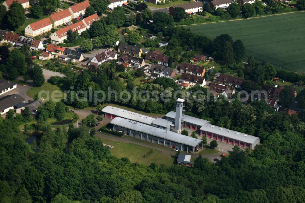 Aerial image Bad Segeberg - Grounds of the fire depot of Kreisfeuerwehrverband Segeberg Hamburger Strasse in Bad Segeberg in the state Schleswig-Holstein