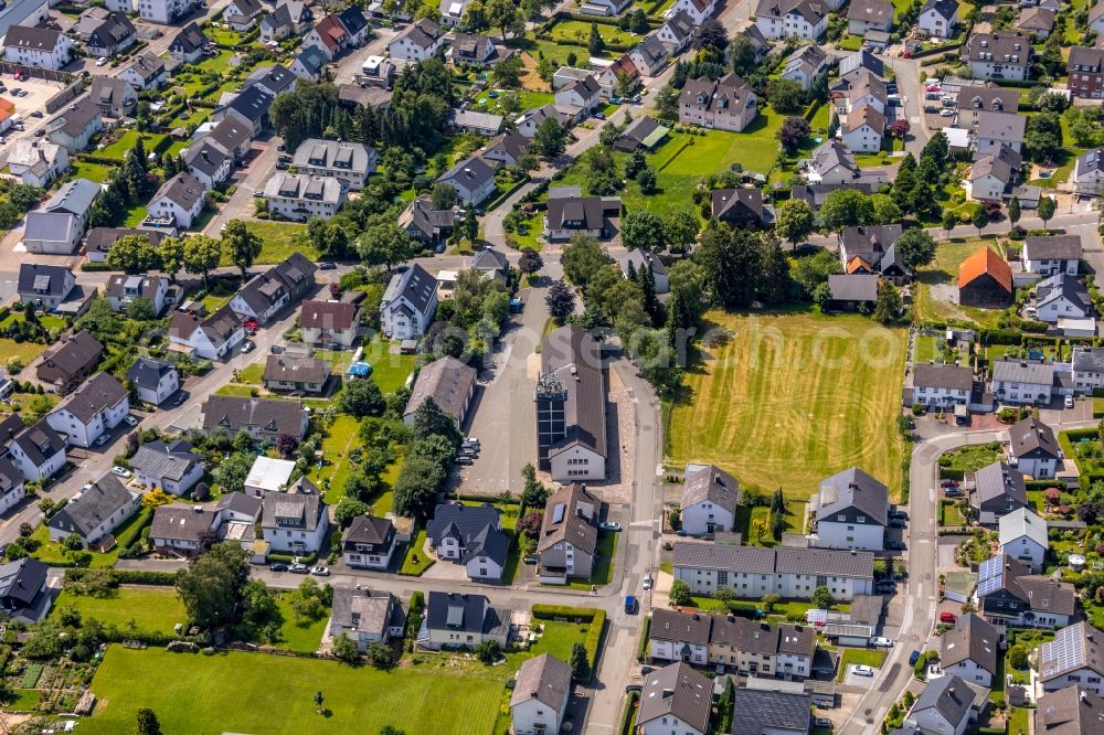 Aerial photograph Brilon - Grounds of the fire depot on Grimmestrasse in Brilon in the state North Rhine-Westphalia, Germany