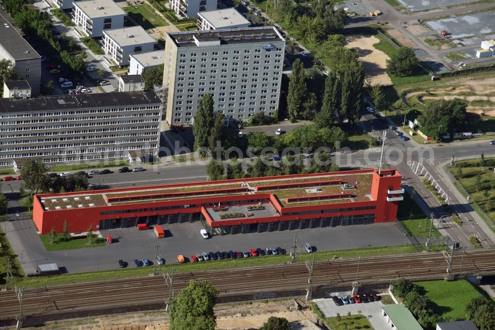 Aerial photograph Dresden - Grounds of the fire depot on Feuerwache Dresden-Altstadt in Dresden in the state Saxony