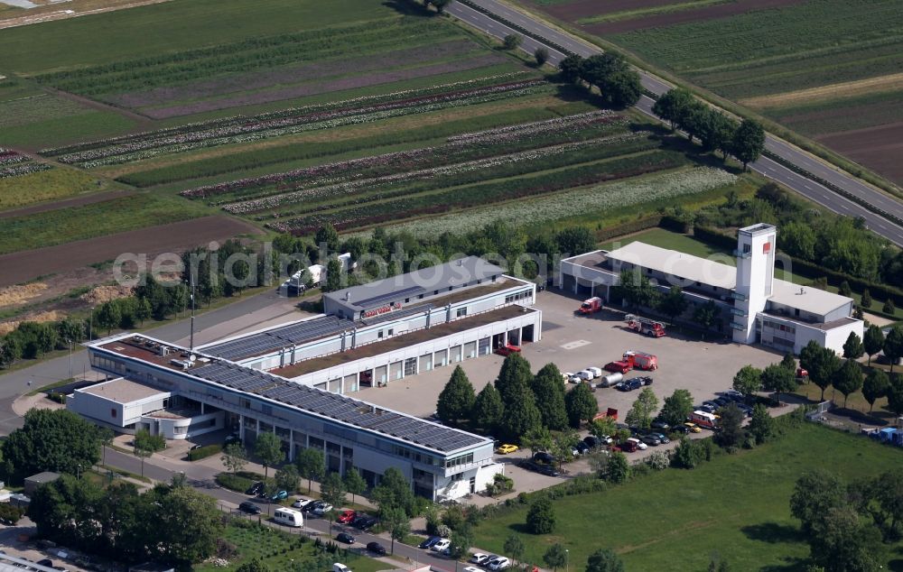 Aerial photograph Erfurt - Grounds of the fire depot on and das Amt fuer Brandschutz, Rettungsdienst and Katastrophenschutz on St.-Florian-Strasse in Erfurt in the state Thuringia, Germany