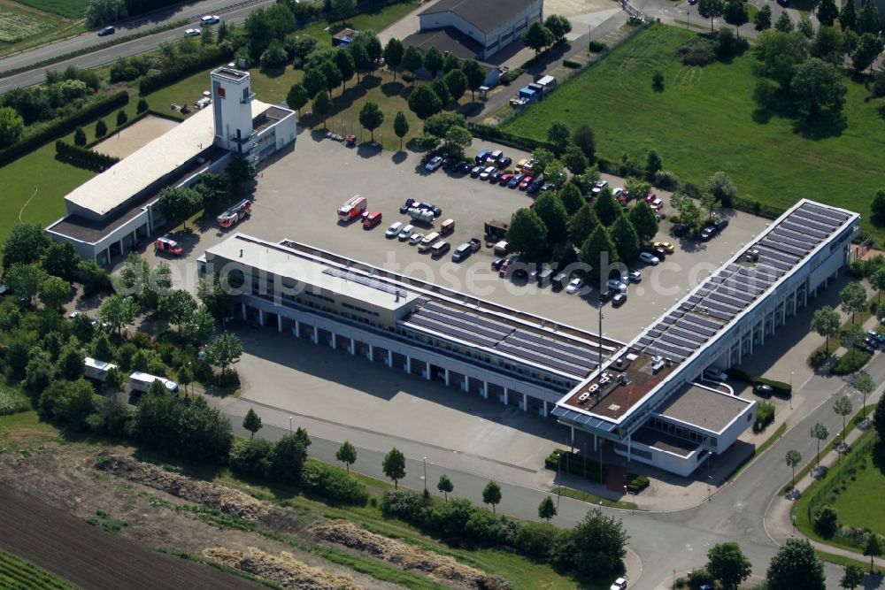 Erfurt from above - Grounds of the fire depot on and das Amt fuer Brandschutz, Rettungsdienst and Katastrophenschutz on St.-Florian-Strasse in Erfurt in the state Thuringia, Germany