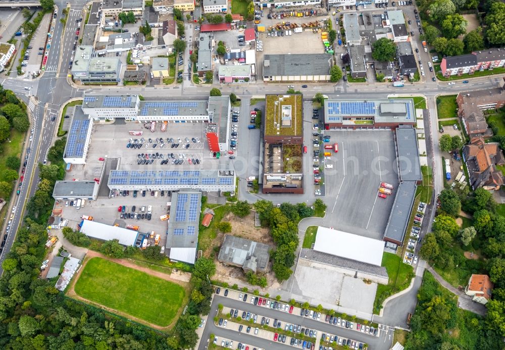 Aerial image Essen - Grounds of the fire depot on Eiserne Hand in Essen in the state North Rhine-Westphalia, Germany