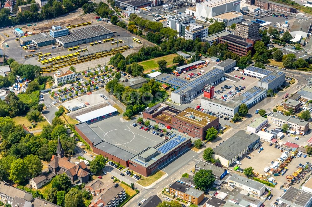 Aerial image Essen - Grounds of the fire depot on Eiserne Hand in Essen in the state North Rhine-Westphalia, Germany