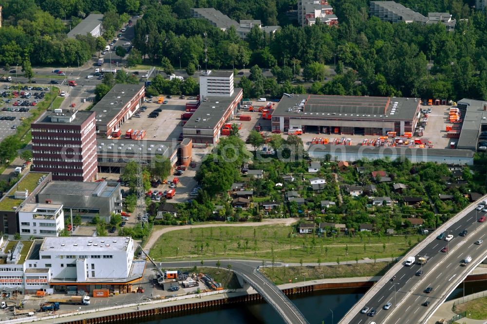 Berlin from the bird's eye view: Grounds of the fire station and depot Charlottenburg-North on Nikolaus-Gross-Weg in the Charlottenburg part of Berlin in Germany