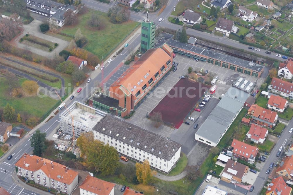 Aerial image Göttingen - Grounds of the fire depot on Breslauer Strasse in Goettingen in the state Lower Saxony