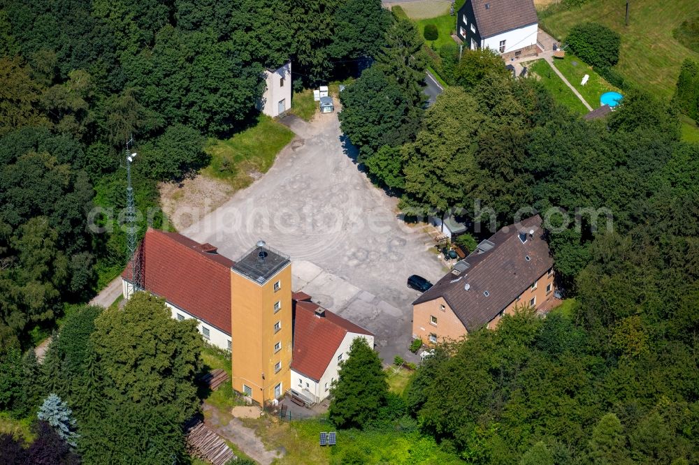 Aerial image Hattingen - Fire station- grounds of the fire depot volunteer fire truck Holthausen at the Sprockhoeveler street in Hattingen in North Rhine-Westphalia