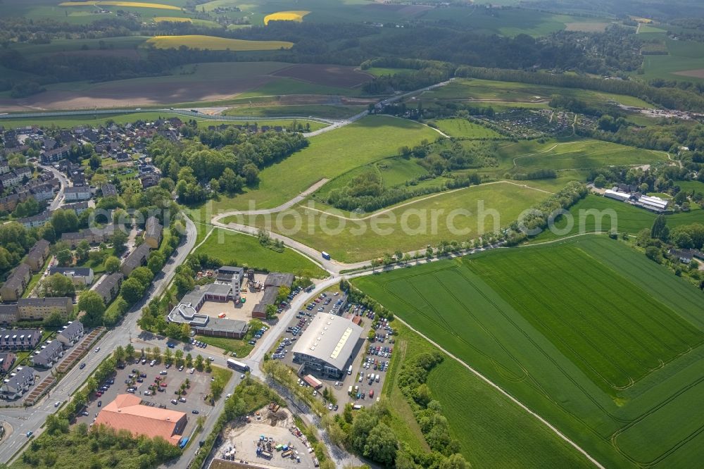 Heiligenhaus from above - Grounds of the fire depot on Friedhofsallee in Heiligenhaus at Ruhrgebiet in the state North Rhine-Westphalia, Germany