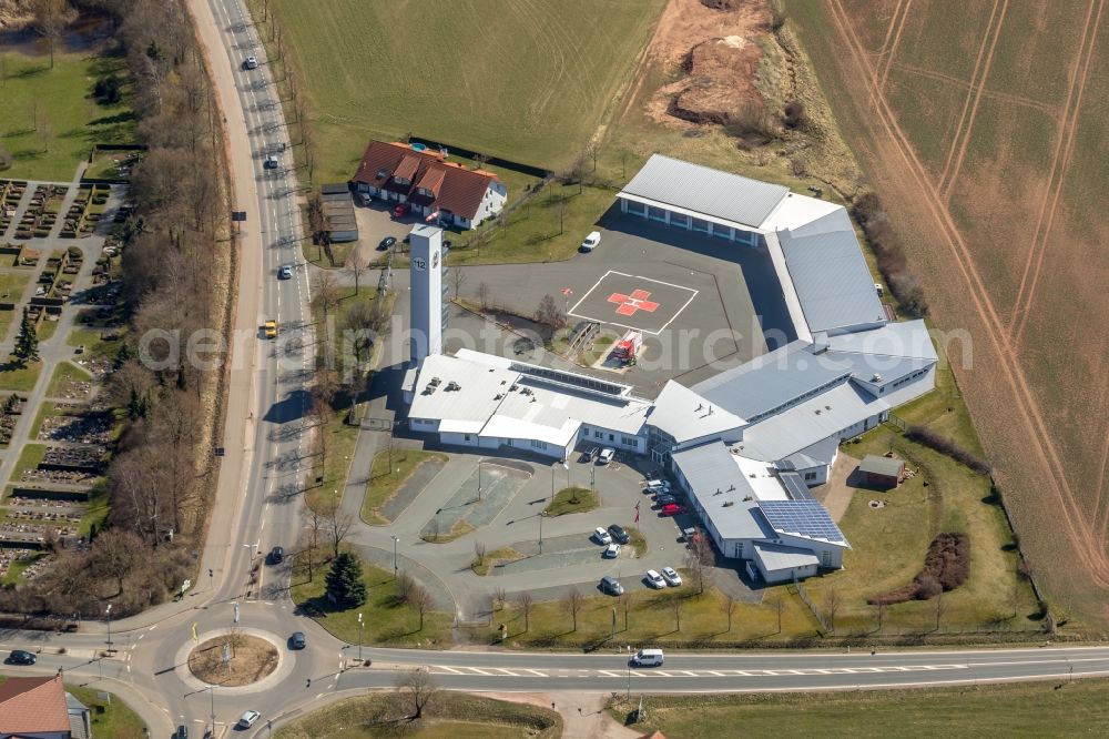 Korbach from above - Grounds of the fire depot on on Suedring in Korbach in the state Hesse, Germany