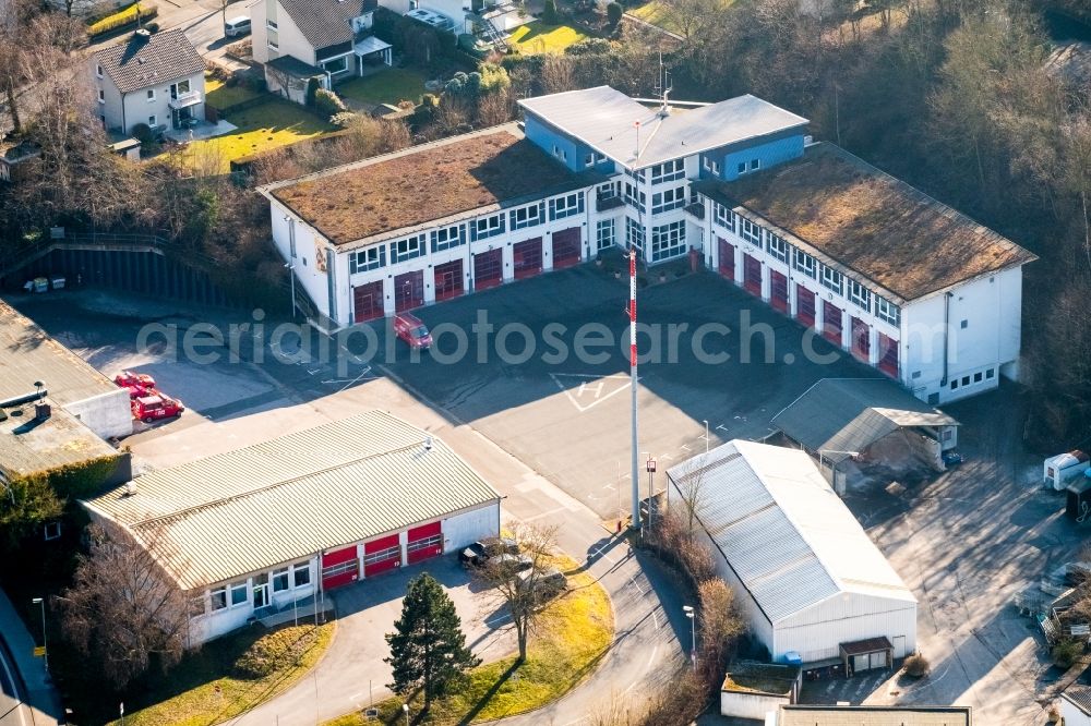 Menden (Sauerland) from the bird's eye view: Grounds of the fire depot in Menden (Sauerland) in the state North Rhine-Westphalia