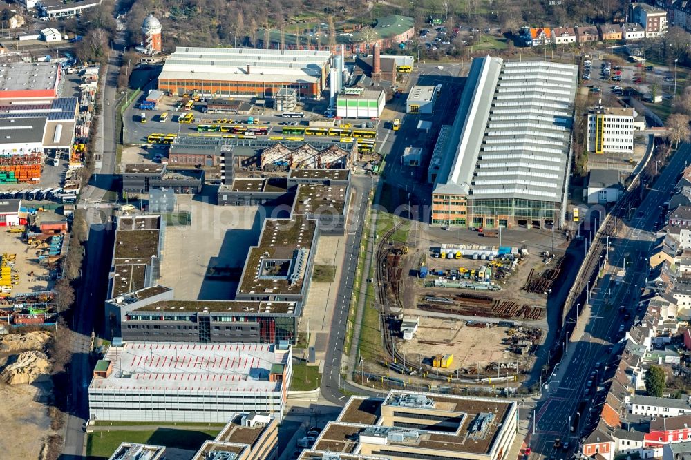 Aerial image Mülheim an der Ruhr - Depot of the fire department in Muelheim an der Ruhr in the state of North Rhine-Westphalia, Germany