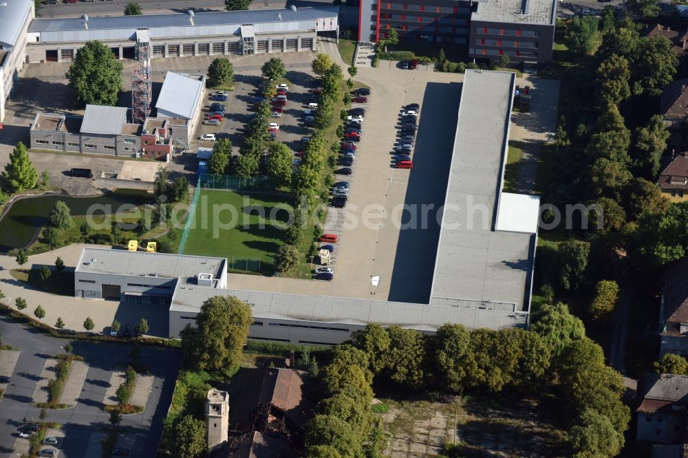 Aerial photograph Dresden - Premises of the fire depot on Washingtonstrasse in the Uebigau part of Dresden in the state of Saxony